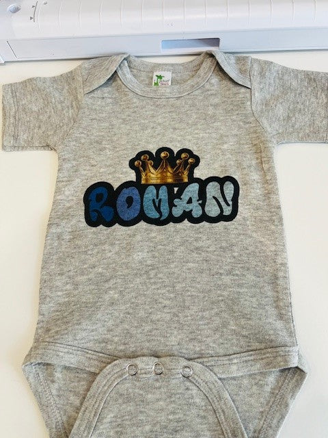 Gray Custom Baby Onesie