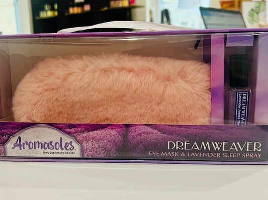 Sleep Mask - Fur with Lavender Essential Oil Spray, Pink