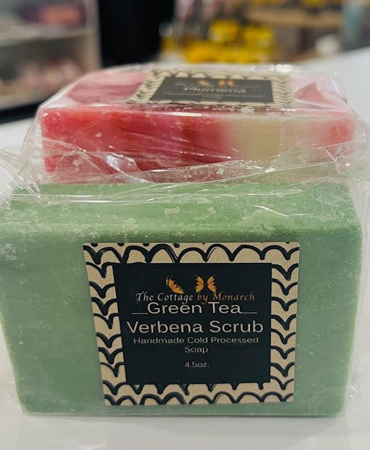 Green Tea Verbena Scrub Cold Process Soap